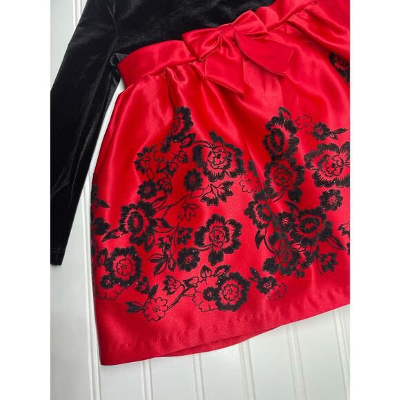 Rare Editions Girls Black & Red Holiday Christmas Dress Size 24 Months - Picture 2 of 3